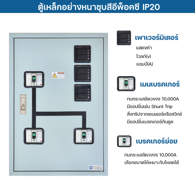 ตู้MDB DB106 63A 230/400V 3เฟส4สาย 50kVA 30/100A 5/100A